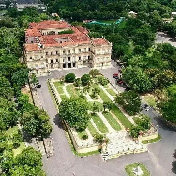 Foto aérea do Museu Nacional na Quinta da Boa Vista